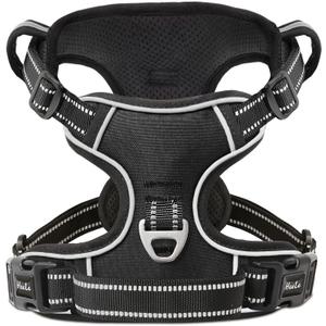 HEELE Dog Harness Dog Harness Small Dog No Pull Harness with Soft Handle Reflective Harness Adjustable, Black, S HEELE Dog Harness Dog Harness Small Dog No Pull Harness with Soft Handle Reflective Harness Adjustable, Black, S