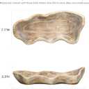 Wavy Live Edge Wooden Dough Bowl for Decor 16"L Medium Natural Root Wood Hand Carved Decorative Wooden Farmhouse Fruit Bowl Handmade, Home Decoration Centerpiece, Table Display Bowl
