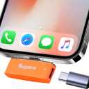 USB C Flash Drive for iPhone Photo Stick 256GB Thumb Drive with Type-C Charging Port, USB Memory Stick for Photos Videos, High Speed Jump Drive External Storage for iPad/Android Phones/PC (Orange)