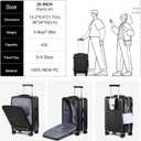 Somago Carry on Luggage Front Open 22x14x9 Airline Approved Lightweight Suitcase with Cup Holder and USB Port Aluminum Frame Polycarbonate Spinner Hard Suitcase with TSA Lock (Classic Black)
