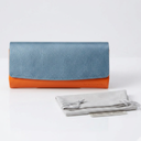MBQBBBZ Glasses Case hard shell,3in1 Sunglasses Case & Eyeglass Case with Cleaning Cloth & Storage Pouch (BlueOrange)