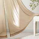 MIULEE Brown Sheer Curtains 63 Inches Long, 4 Panels Set, Rod Pocket Voile Drapes Light Filtering and Semi Transparent, Elegant Window Treatments for Bedroom Living Room,42 x 63 Inches