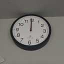 AKCISOT Atomic 10 Inch Wall Clock Analog Clocks for Indoor Kitchen, Battery Operated Clock for Bedroom Office Classroom Living Room(Black)