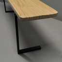 Oak Coffee Table for Living Room,  Wood  76" x 16" , Metal 22" x 15"