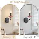 Wall sconces Set of Two with Pink Ceramic Flower Decoration,Black Wall Lights, Hardwired Vintage Vanity Light for Bathroom, Living Room, Bedroom, and hallways.