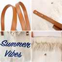 Women Large Beach Canvas Tote Bag Summer Vibes Beach Bag Big Capacity Tassel Handbag