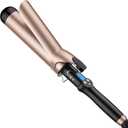 2 Inch Curling Iron Extra Long Barrel for Long Hair, Large Barrel Curling Wand Ceramic Tourmaline with LCD Display,10 Temps, Dual Voltage
