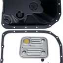 Transmission Oil Pan Kit w/Filter & Rubber Seal for Chevy Silverado Suburban Tahoe Cadillac, 4L80E 4L80 Transmission, Includes Gasket & OE 24204277 24208847 24210468, Replaces 24204278 265-810