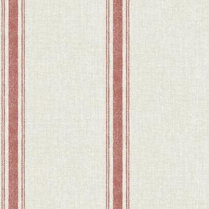 Chesapeake 3115-12464 Linette Burnt Sienna Fabric Stripe Wallpaper, Burnt Sienna