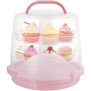 Dicunoy 24 Cupcake Carrier for Transport, Tall Cake Carrier Holder with Handle, 3 Tier Portable Desserts Storage Transporter Container Box with Lid for Pie, Cookies, Christmas, Thanks Giving Day