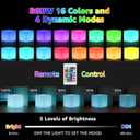 FUYO 12 inch LED Light Cube with Remote Waterproof Light Up Cube Chair, 16 RGB Colors LED Table for Kids Night Light, Glow Cube for Indoor Outdoor Home Patio Party (White-12 inch)