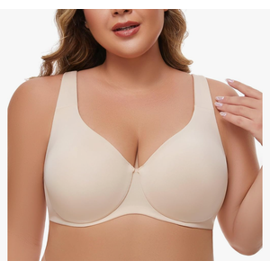 sheroine Minimizer Underwire Full Coverage Unlined Seamless Bra Women's Plus Size Unpadded Everyday Support Bras, size 46DDD