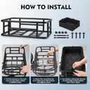 RAYMACE Rear Rack Bike Basket with Cargo Net and Liner Large Bicycle Basket Perfect Mount for Electric Bike
