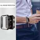 2 x 6 Pack Case Tempered Glass Screen Protector for Apple Watch Cover Series 10 9 8 7 6 5 4 3 2 1 SE Ultra 38mm 40mm 41mm 42mm 44mm 45mm 46mm 49mm, Thin Scratch Resistant Full Protective Hard PC Bumper (Black/Blue/Starlight/Silver/White/Clear)