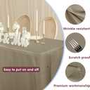 HolidayIdeas 2 Pack Fitted Tableclothes - 48 x 24 Inch - Taupe Rectangle Tablecloths for 4 Foot Tables, Polyester Fabric Table Covers for Parties, Holiday Dinner, Wedding, Trade Show