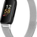 JKD Metal Bands Compatible with Fitbit Inspire 3 Bands for Women Men, Soft Stainless Steel Band Mesh Loop Strap Replacement Magnetic Wristband Accessories for Fitbit Inspire 3 Fitness Tracker (Silver)