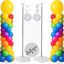 Tamodan Adjustable balloon column kit set of 2, 78 Inch balloon tower Reusable Metal Telescopic Designballoons tower stand for Weddings, Birthdays, Baby Showers & Graduation Events