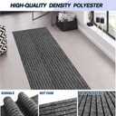 Custom Size Backed Non-Slip Area Rugs Runner, Easy Clean, Waterproof Runner Rugs for Hallway Entryway, Kitchen, Laundry, 2FT x 6FT, Gray Stripe