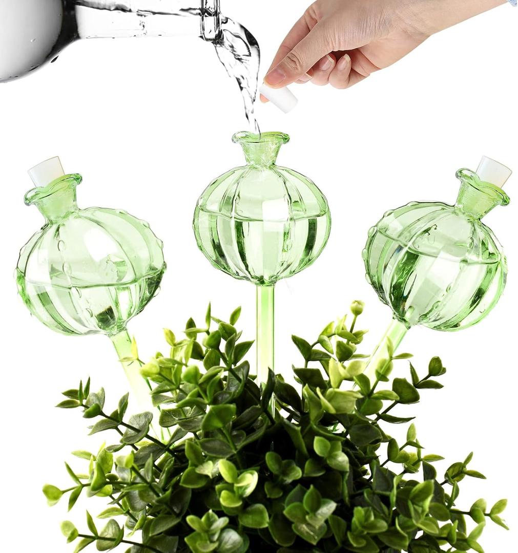 Self Watering Planter Insert. Plant Watering Devices. 3-Pack Cactus Plant Watering Bulbs. Plant Watering Globes. Plant Gifts Plant Lover Gifts (Medium - 3 pcs, Green-Medium Cactus)