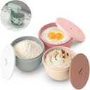 3-Pack Silicone Bowl Liners with Lids for KitchenAid 6-Qt Bowl-Lift Bowls Only, 2mm Extra-Thick Premium Silicone, Built-In Air Vents for Dough Proofing, Dishwasher Safe, BPA-Free (CREAM BEIGE/RUSTY ROSE/MUTED SAGE)