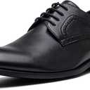 Men's Oxford Formal Dress Shoes Comfortable Classic Business Lace Up Derby Plain Toe (11, Black-20712)