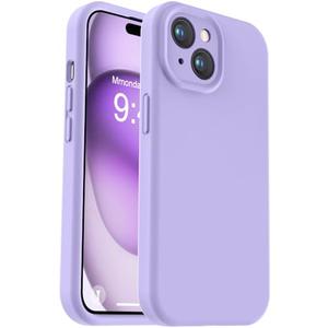 Vooii Compatible with iPhone 15 Case, Upgrade Defender Liquid Silicone, [Enhanced Camera Protection] [Soft Anti-Scratch Microfiber Lining] Shockproof Phone Case for iPhone 15 6.1 inch - Light Purple