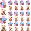 12 Sets Bear Balloon Stand Kit for Table Bear Baby Shower Centerpieces for Tables Gender Reveal Party Decoration Pink Blue Bear with Balloon for Baby Bear Temed Gender Reveal Party Supplies