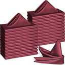 Bailarina 40 Pack Burgundy Satin Napkins,17x17 Inches Wedding Napkins Square Soft Silky Table Napkins Bulk Decorative Elegant Cloth Napkin for Party Decoration, Banquet,Wedding,Graduation