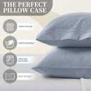 Vonty 2 Pack Standard Pillow Cases - 20x26 Inch, 1800 Thread Count Microfiber Pillowcases Standard Size Grey Pillow Cases Luxury & Soft Embroidered Bed Pillow Covers with Envelope Closure