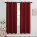 NICETOWN Burgundy Red Bedroom Curtains 72 inches Long, Grommet Blackout Thermal Insulated Window Treatment Room Darkening for Bedroom/Home Office, 2 Panels, W37 x L72