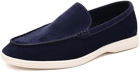 Suede Loafers for Men Slip-On Casual Dress Shoes Lightweight Walking Moccasins with Comfort Sole for Office Work Daily Travel Shoes, Size 8