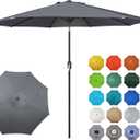 Blissun 10FT Outdoor Patio Umbrella, Outdoor Table Umbrella, Yard Umbrella, Market Umbrella with 8 Sturdy Ribs, Push Button Tilt and Crank