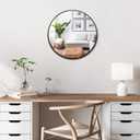 Itrue 12 Inch Small Round Decorative Wall Mirror, HD Silver-Coated Glass with Brushed Black Metal Frame, Minimalist Modern Accent Mirror for Vanity, Narrow Walls, Bathroom, Bedroom & Entryway