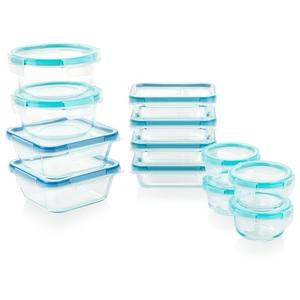 Snapware Total Solutions (12 Pack, 1, 2 & 4 Cup) Glass Food Storage Containers Set, Airtight & Leakproof Locking BPA-Free Lids, Freezer Dishwasher Microwave Safe