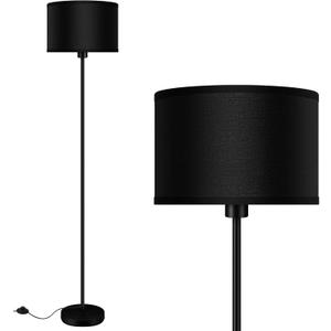 AUQUEE Floor Lamps for Living Room, Modern Standing Lamp, Black Lamp Shades, Foot Switch, Simple Pole Lamps Corner Lamp for Bedroom, Office, Living Room, Den, Bright Reading Floor Lamp (Without Bulb)