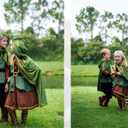 ReliBeauty Kids Archer Costume Boys Girls Hunter Costume with Cape, Green, 160