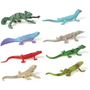 Felskin 8PCS Plastic Lizards, Soft Plastic Reptile Toys for Party Favors Goodie Bags, Terrarium Decorations, Educational Science Project for Boys Girls