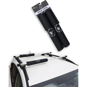 Ho Stevie! Surfboard/SUP Round Roof Rack Pads (Set of 2 Pads, 28" or 17") for Cars with Crossbars (17")