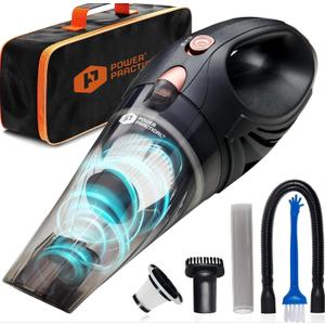 Power Practical Handheld Cordless Vacuum Cleaner, Rechargeable Portable Car Vacuums W/Strong Suction, Bag & Attachments, Small Vac Cleaner for Car, Couch, Home, Car Suction Cleaner, aspiradora de mano