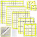 Quilting Rulers,7 Square Quilting Ruler (2.5",3.5",5",6.5", 8",10",12.5"),Quilting Cutting Squares,Quilting Rulers Acrylic,Cutting Ruler with Non-Slip Rings for Quilting and Sewing (Yellow)