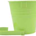 KINGLAKE Flower Pots,10 Pcs Metal Iron Hanging Flower Plant Pots Balcony Garden Plant Planter Baskets Fence Bucket Pot 4'' Flower Holders with Detachable Hook