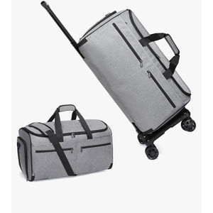 Bukere Rolling Garment Bag, Travel Garment Duffle Bag with Wheels, Carry on 3 in 1 Suit Luggage Bag with Detachable Trolley for Men Women Business Weekender