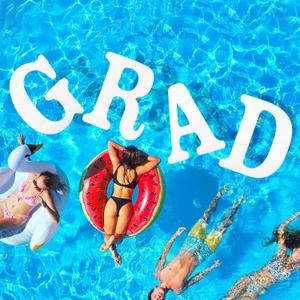 Arrowbash Large Grad Prom 2026 Floating Letters 20 x 15 Inch Pool EVA Foam Letters 2026 Graduation Pool Party Decorations Congrats Party Decor, About 19.69 x 14.76 Inches/ 50 x 37.5 Cm