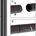 Outdoor Lamp Post, 118 Inches, 3-Section Metal Pole, Black, with Mounting Hardware (only lamp Pole, not Included Lamps)