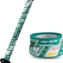 3 x 1.1mm Bat Grip Tape, Greek Key Double-Stamping Textured, Baseball & Softball Bat Tape for All-Weather Performance, Non-Slip, Precut for Easy Install (Green)