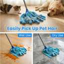 Mop, Microfiber Cloth Mops for Floor Cleaning, Small Mop with 2 Refills