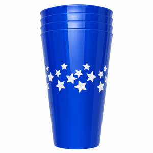 4 pack blue star cups