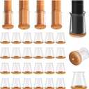 Ansible 24 pcs Chair Leg Floor Protectors, Silicone Felt Furniture Leg Pads Caps Covers for Hardwood Floors (Fit Round Diameter 1-5/16" to 2")