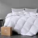 Pacific Coast Premium Goose Down Fiber Comforter King Size, 420TC 100% Australian Cotton Shell, All-Season Comforter with Hidden Baffle Box & Double-Stitched Piping (106"x90") yellow stain