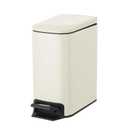 Cesun Small Bathroom Trash Can with Lid Soft Close, Step Pedal, 6 Liter / 1.6 Gallon Stainless Steel Garbage Can with Removable Inner Bucket, Anti-Fingerprint Finish (Creamy White)